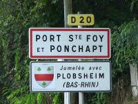 Panneau à l'entrée de Port Ste Foy