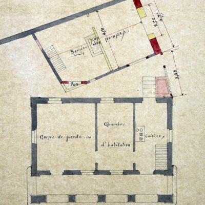 Plan corps de garde 1870